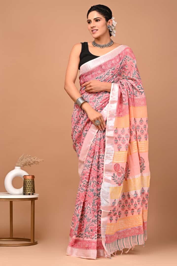 Jaipuri Bagru Print Saree