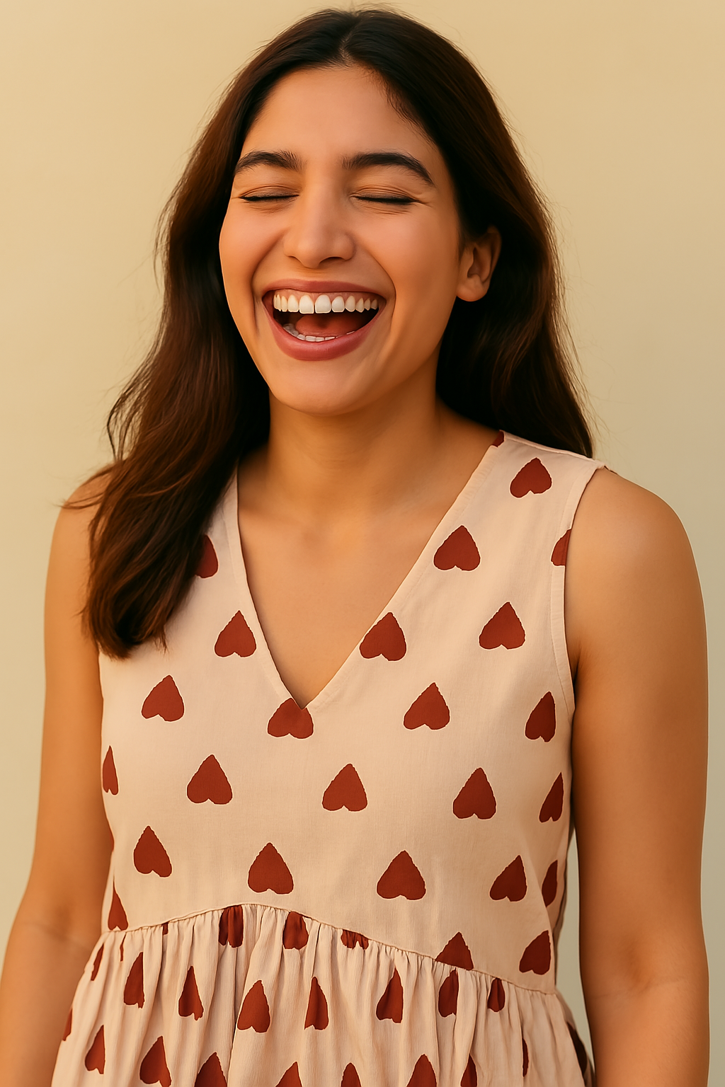 Sleeveless Peplum Top – Floral Printed Cotton