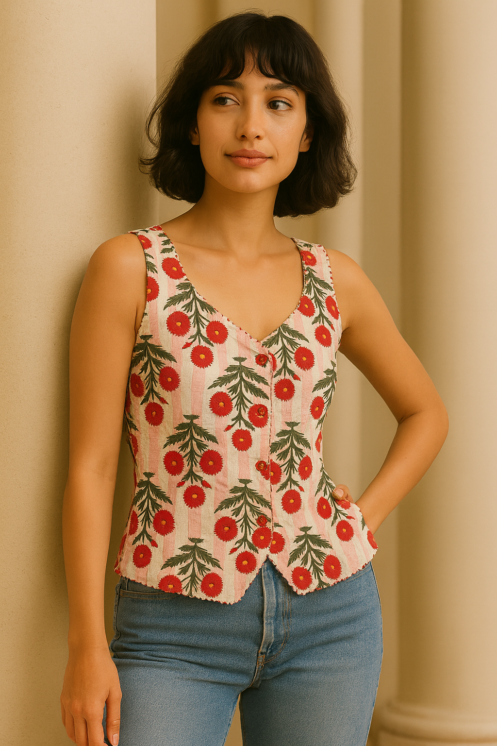 Rosy Meadow Vest