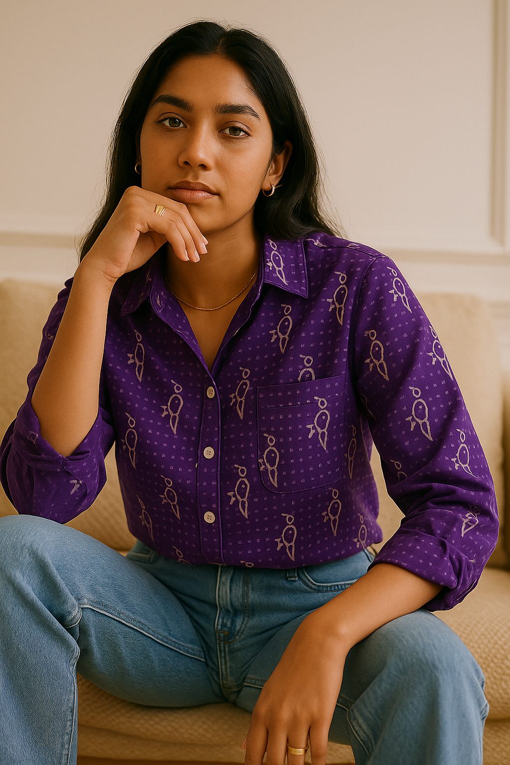 Violet Flutter Shirt