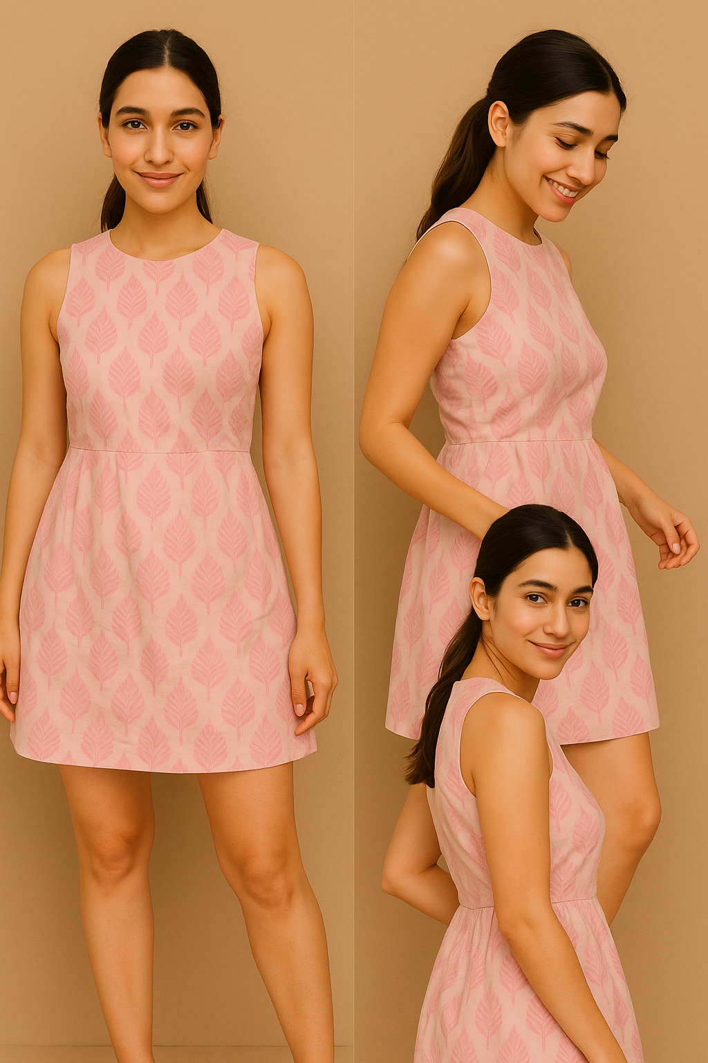 Rosé Élan Leaf Dress