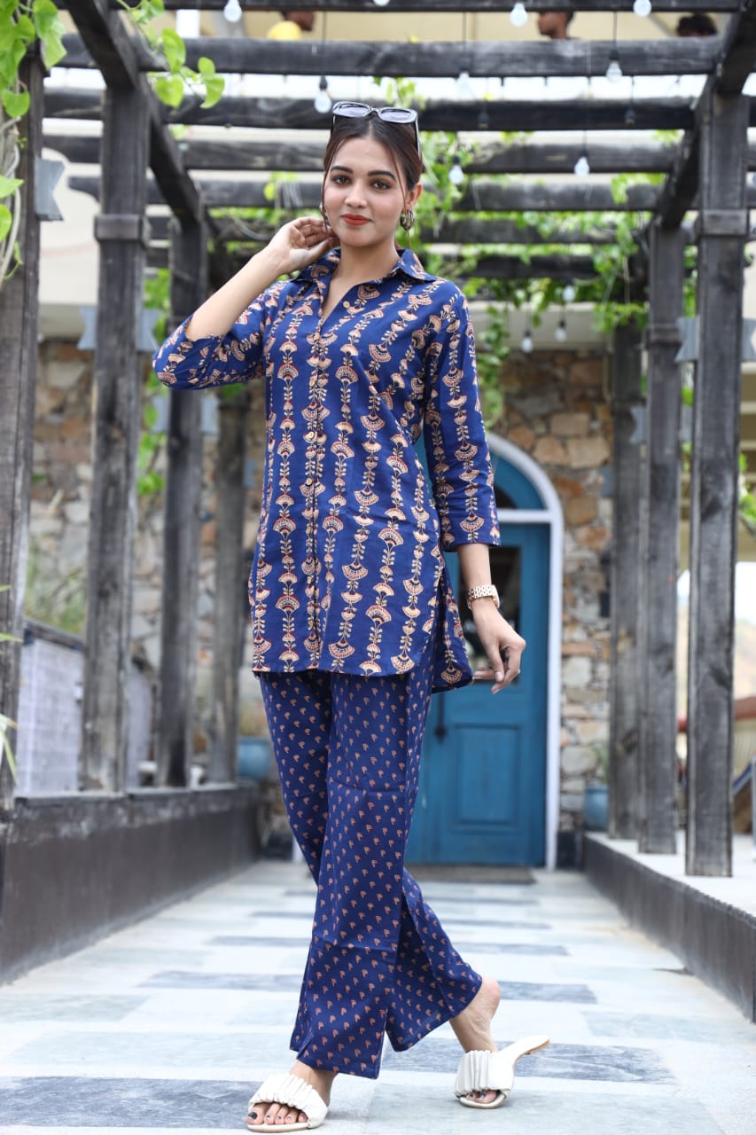 Dark Blue Kurta with Palazzo