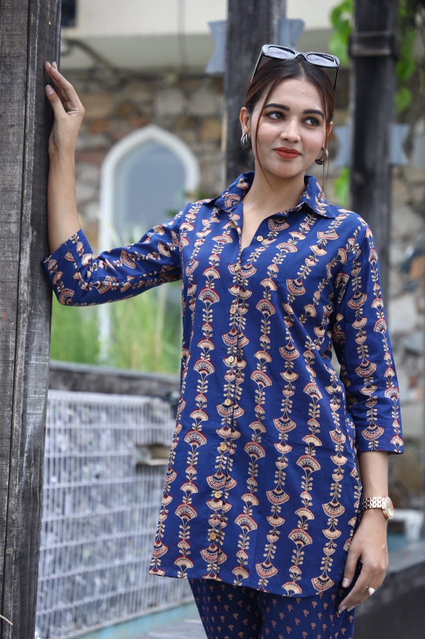 Dark Blue Kurta with Palazzo