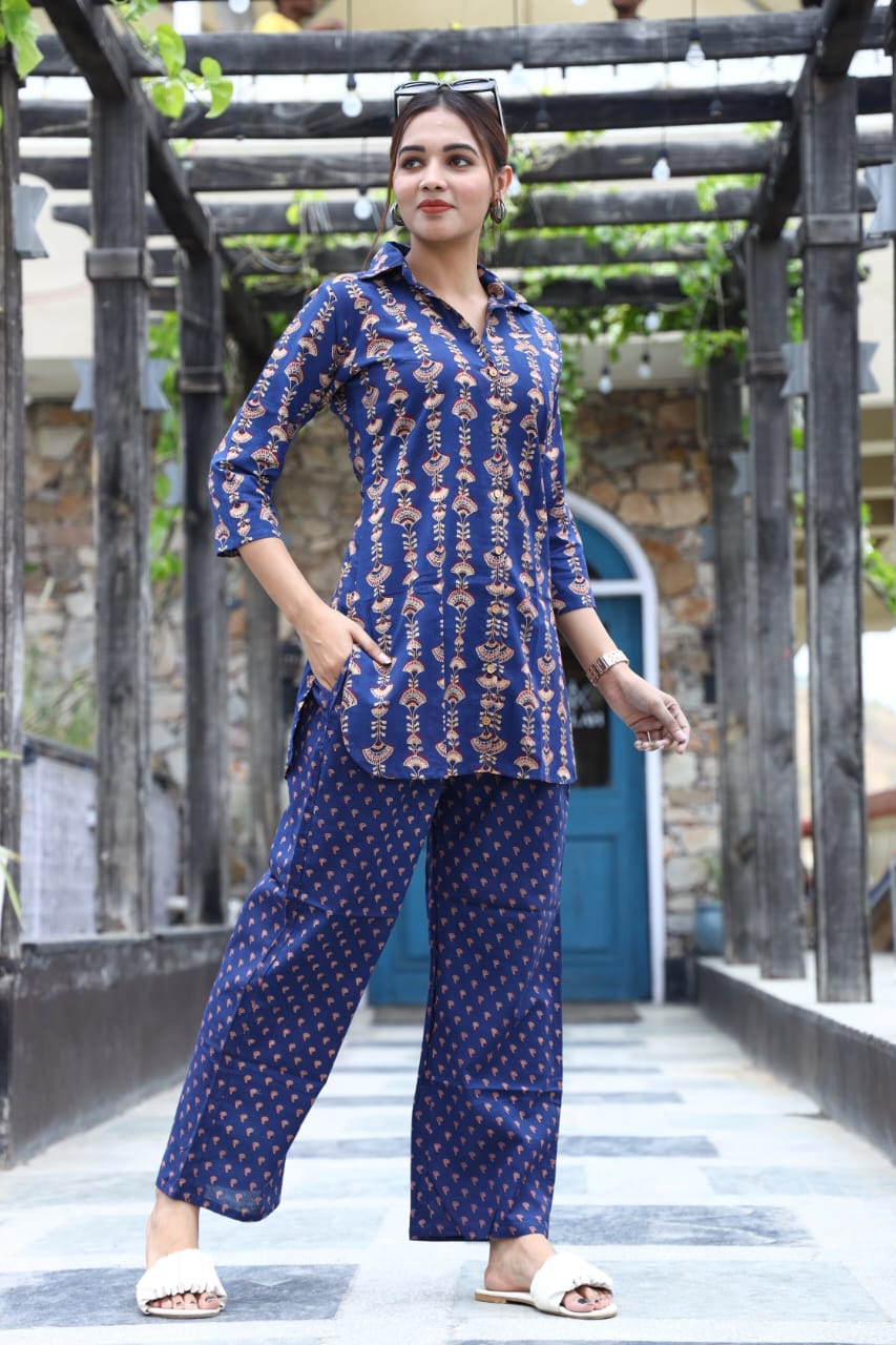 Dark Blue Kurta with Palazzo