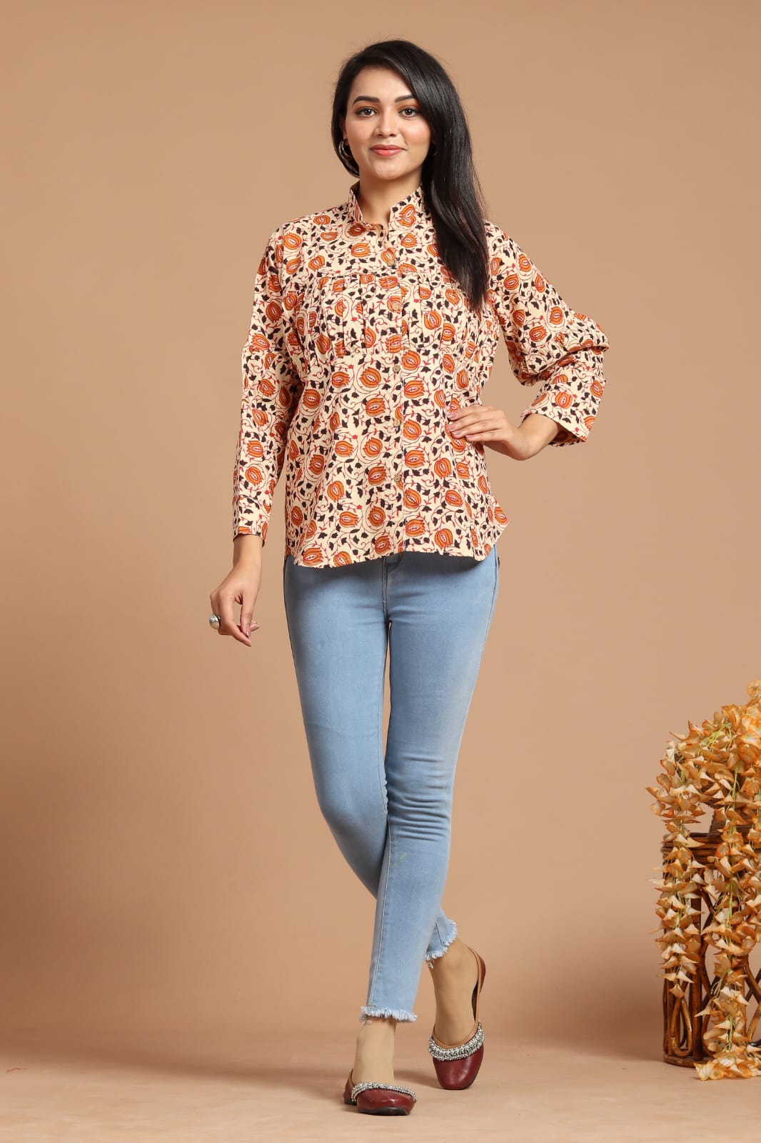 Peach Cotton Shirt