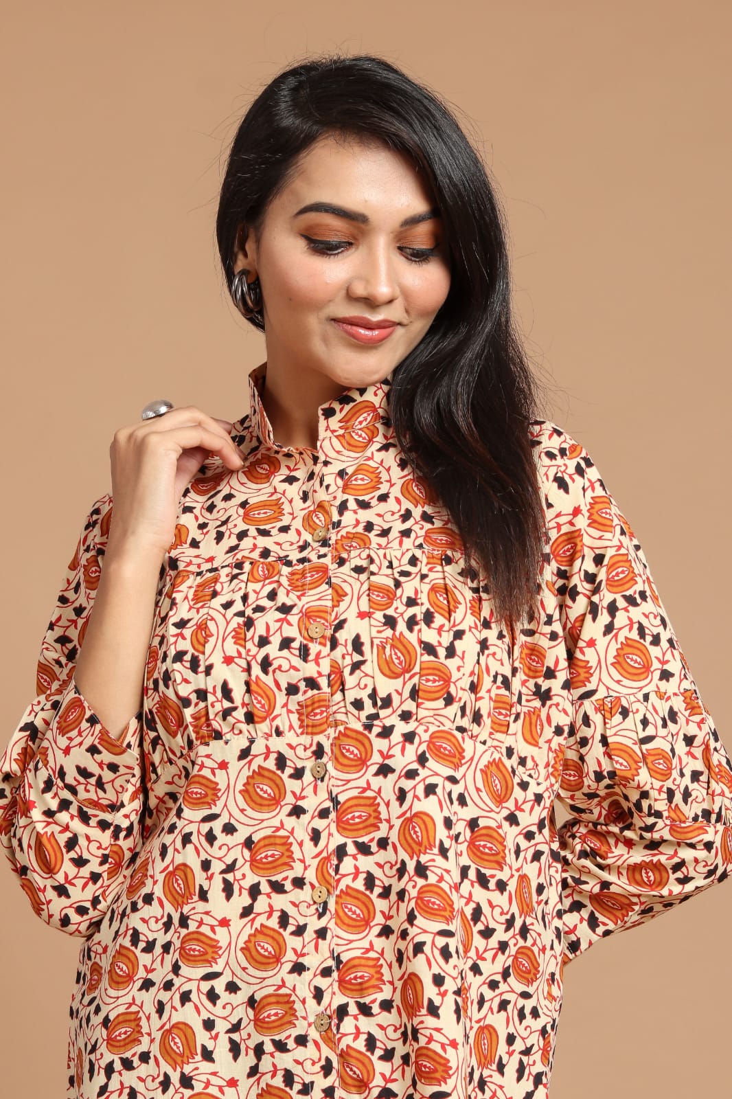 Peach Cotton Shirt