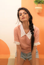 Pastel Pink Collared Top