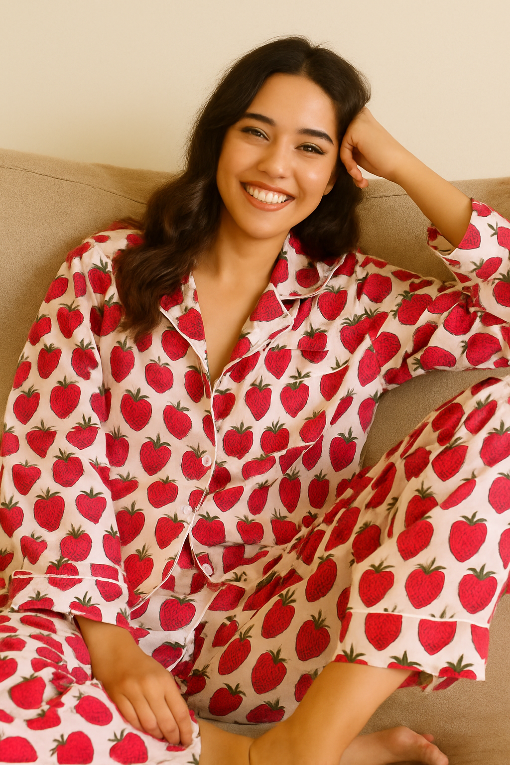 Strawberry Fields Co-ord Set (Pure Cotton)