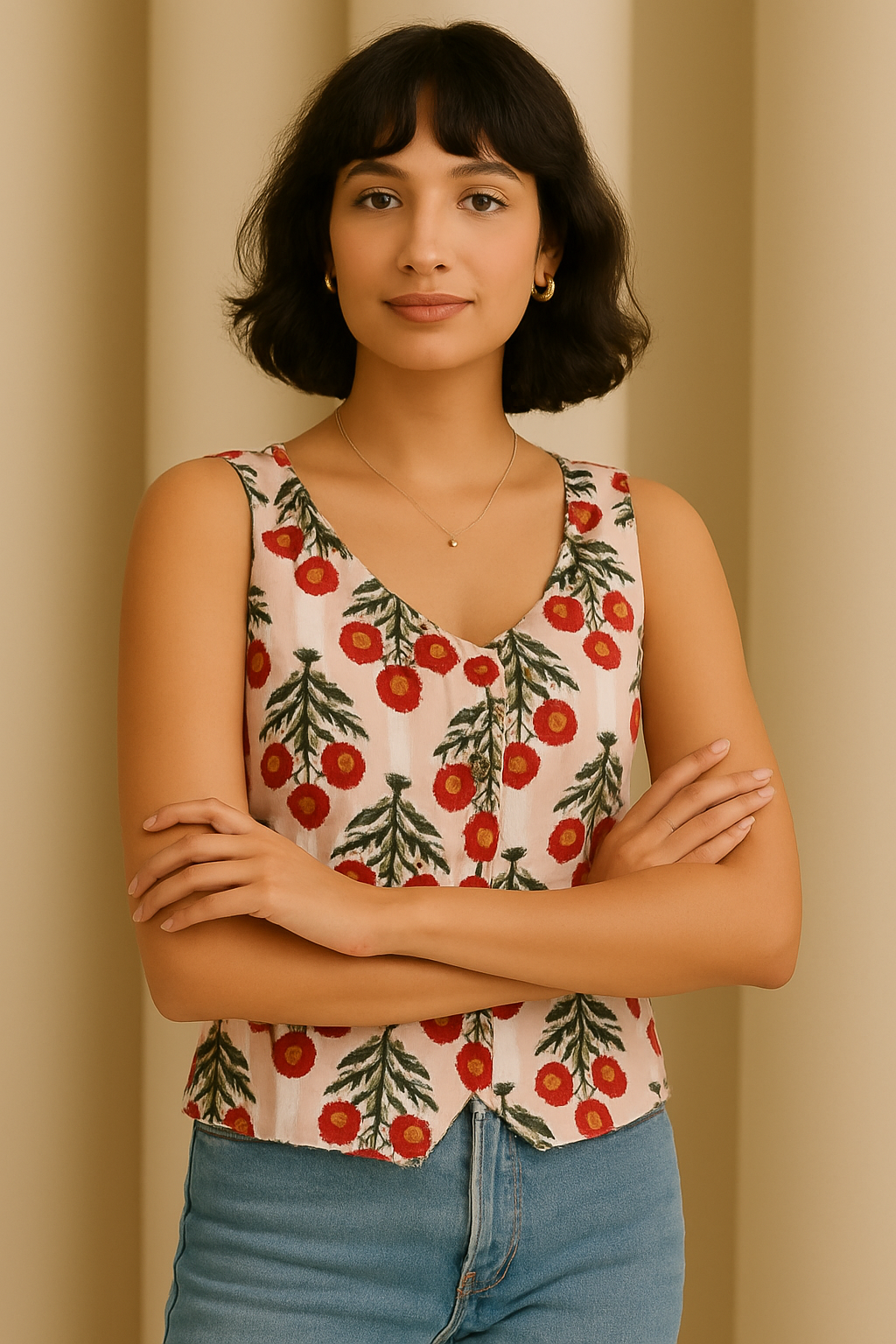 Rosy Meadow Vest