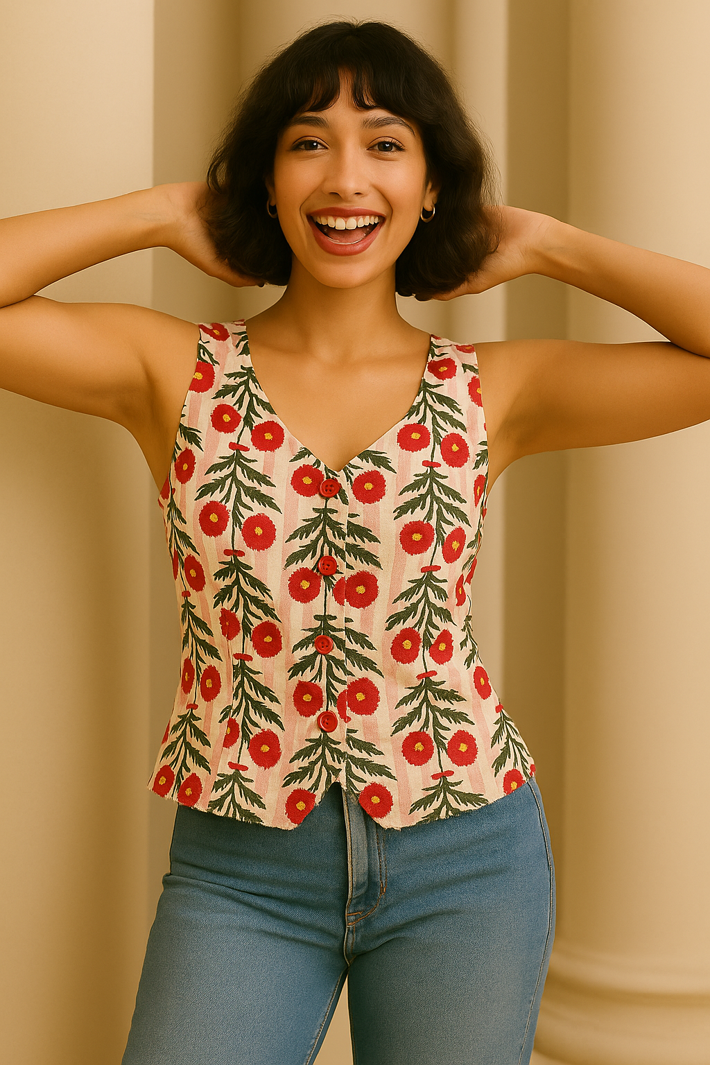 Rosy Meadow Vest