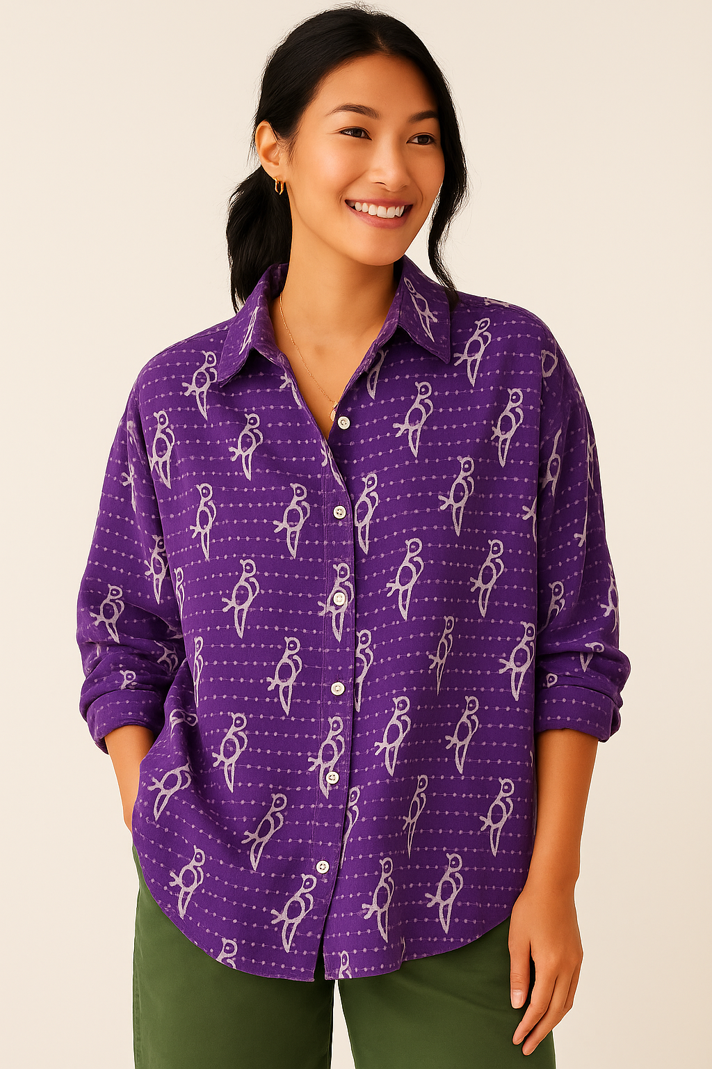 Violet Flutter Shirt