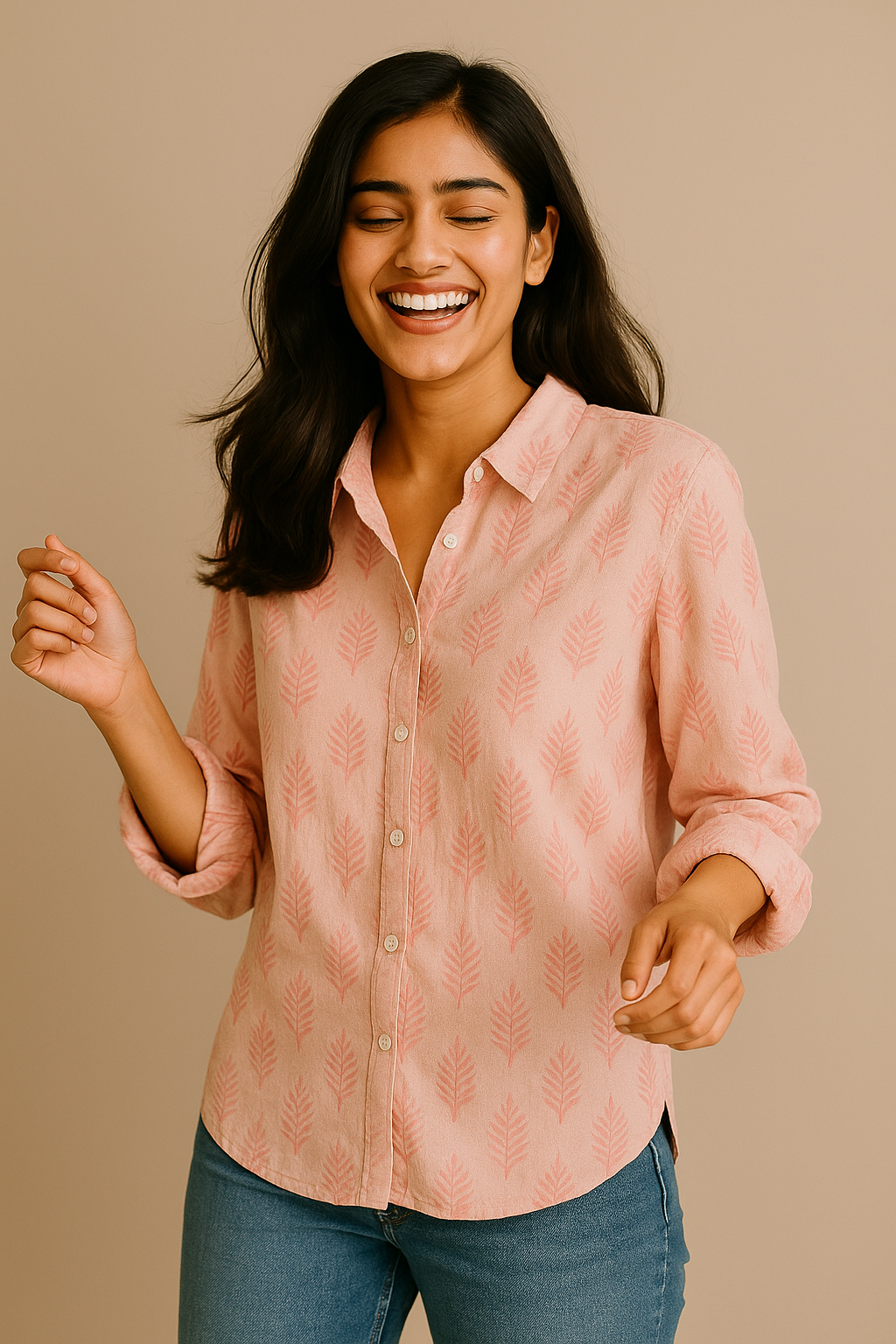 Blush Leaf Breeze Shirt