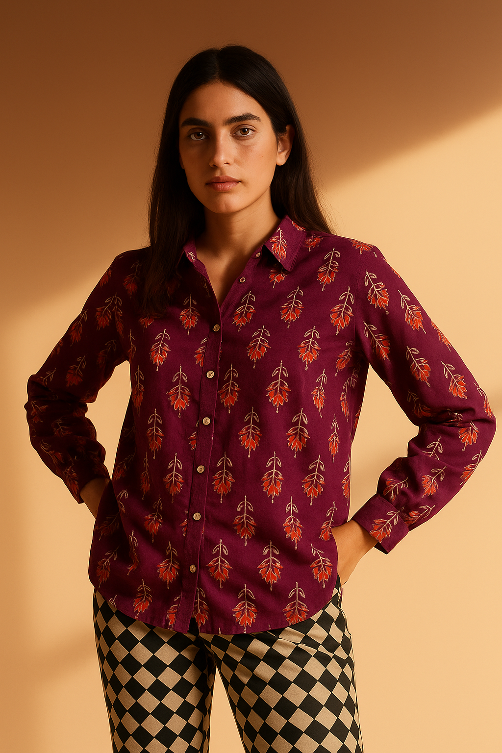 Indie Bloom Button-Down Shirt