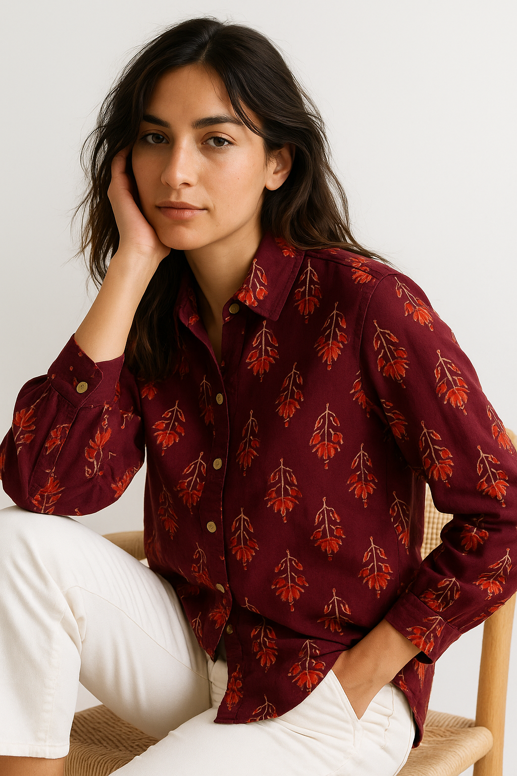 Indie Bloom Button-Down Shirt