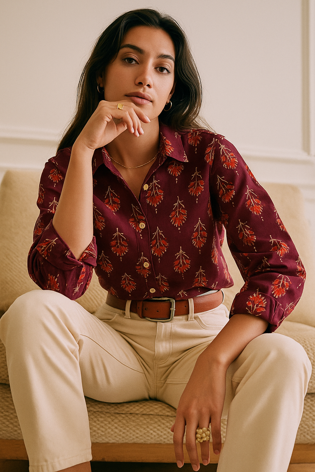 Indie Bloom Button-Down Shirt