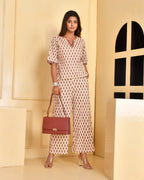 Beige Abstract Co-ord Set