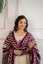Wine Suit Dupatta Set