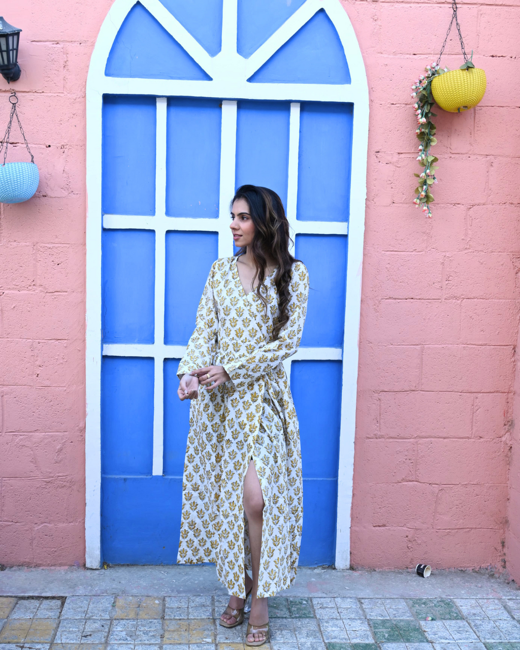 White Angrakha Long Dress