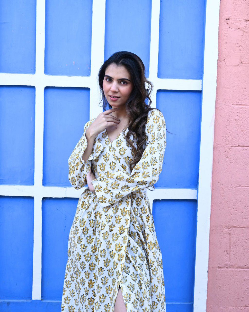 White Angrakha Long Dress