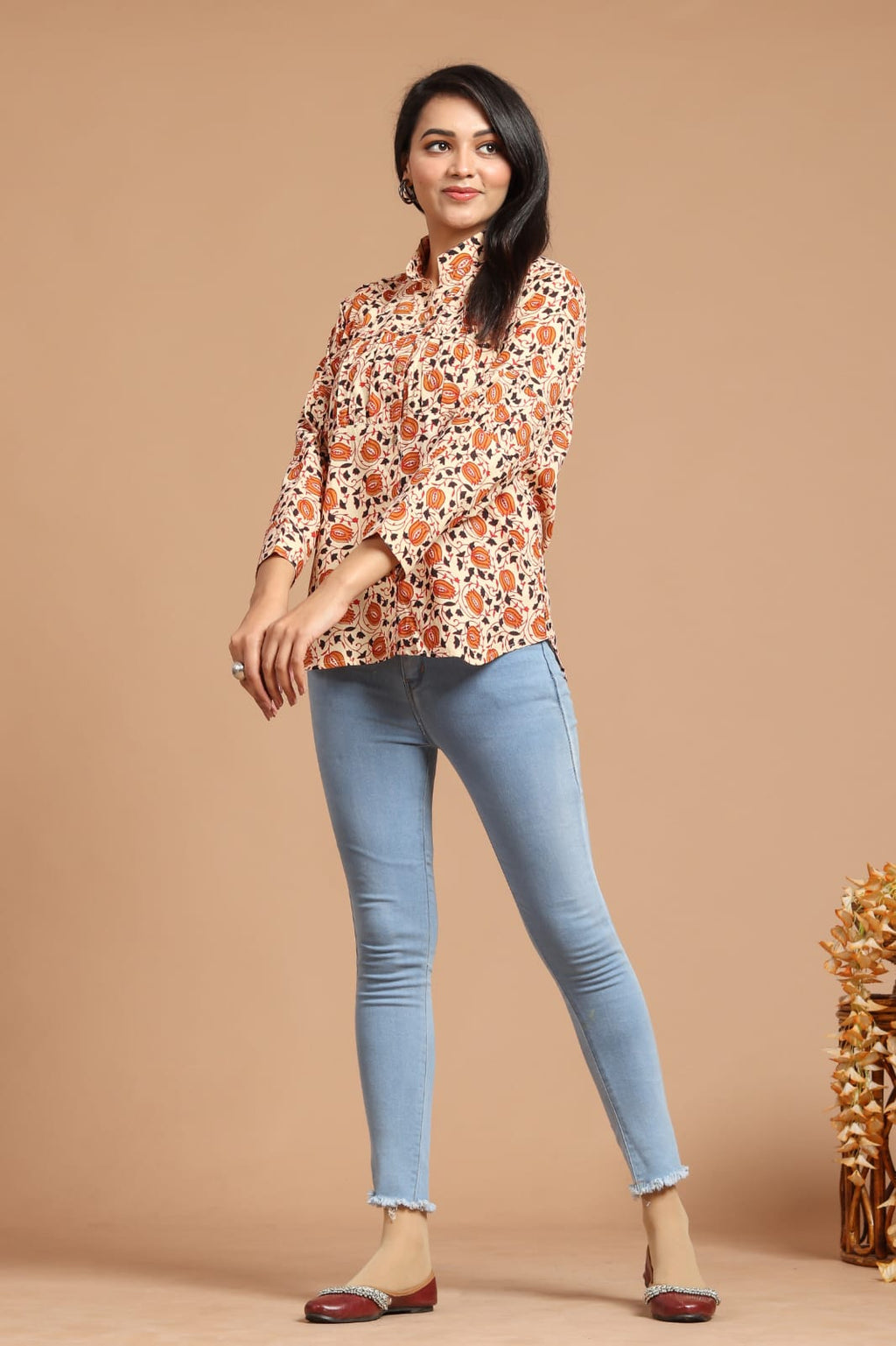 Peach Cotton Shirt