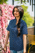 Jaipuri Print Blue Shirt